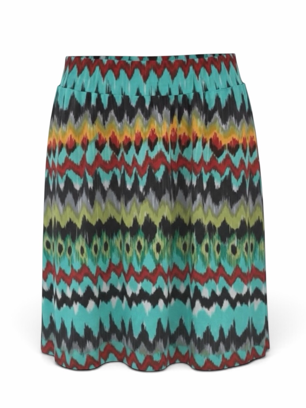 Ellie Kai Multicolor Chevron Ikat Print Pull On Skirt Size Xs